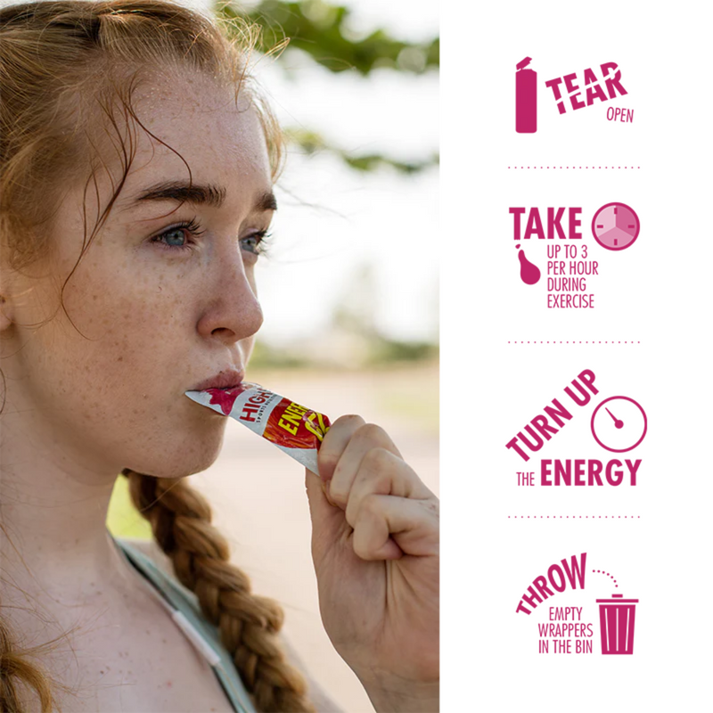 Load image into Gallery viewer, High5 Energy Gel Caffeine Raspberry (20 x 40g)