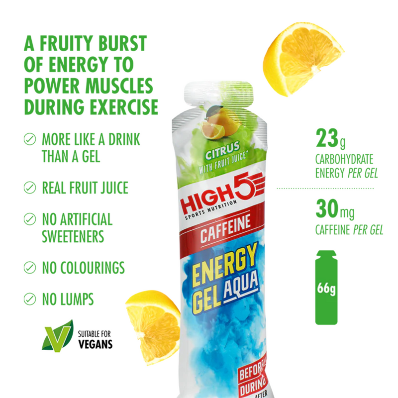 Load image into Gallery viewer, High5 Energy Gel Aqua Caffeine Citrus (20 x 66g)