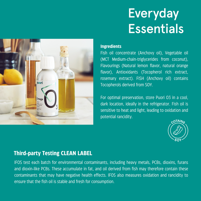 Load image into Gallery viewer, Puori Omega-3 Fish Oil O3 Liquid (150 ml)