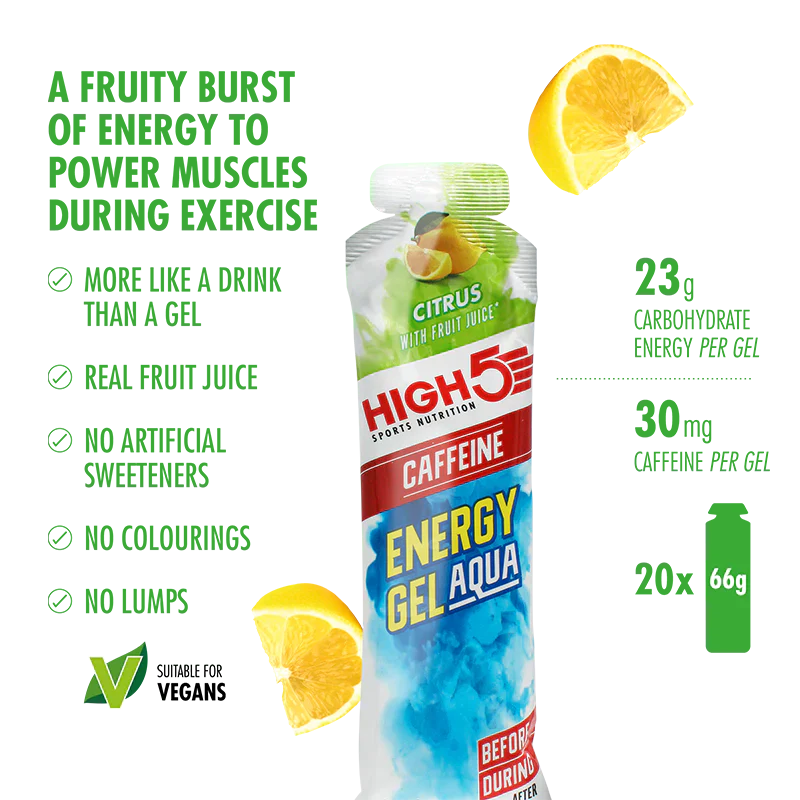 Load image into Gallery viewer, High5 Energy Gel Aqua Caffeine Citrus (20 x 66g)