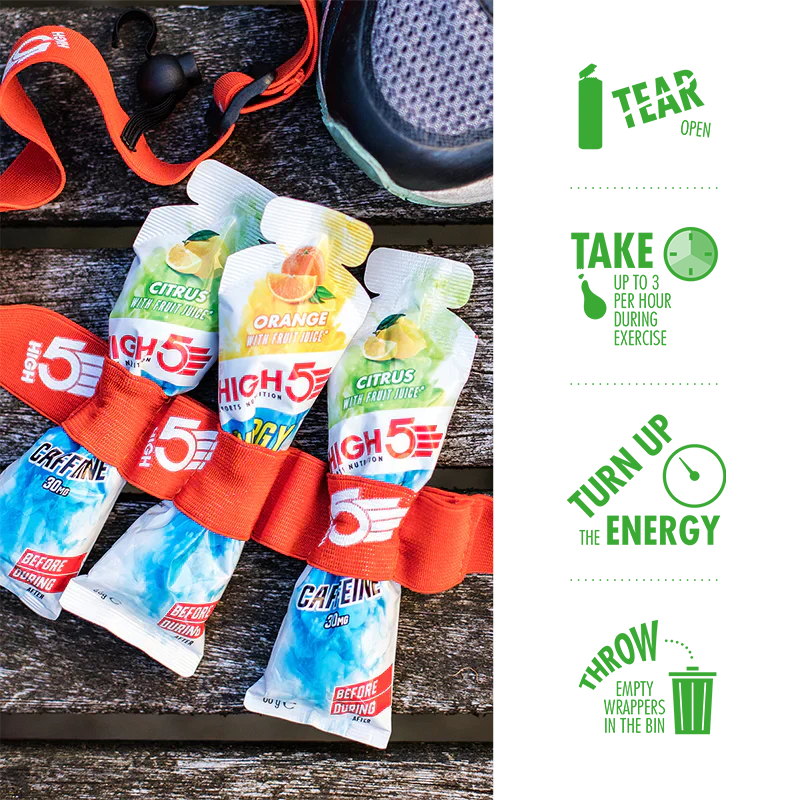 Load image into Gallery viewer, High5 Energy Gel Aqua Caffeine Citrus (20 x 66g)