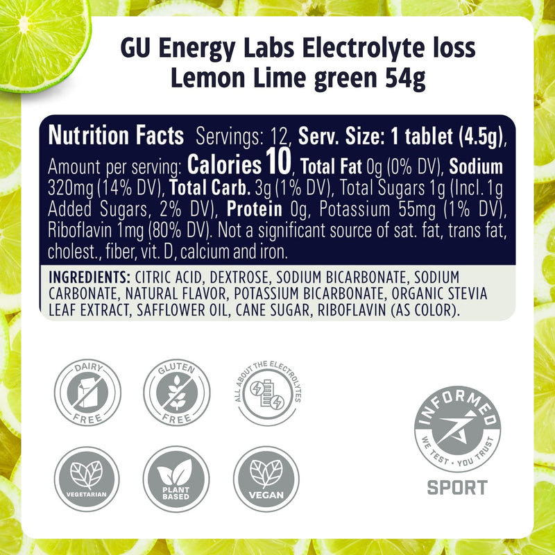 Load image into Gallery viewer, GU Energy Electrolyte Tabs Hydration Lemon Lime (8 x 12 Tabs)
