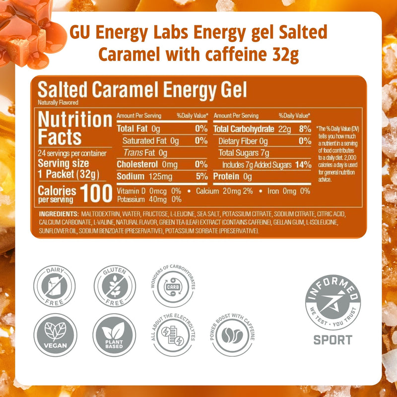 Load image into Gallery viewer, GU Energy Gel Salted Caramel with Caffeine (32g)