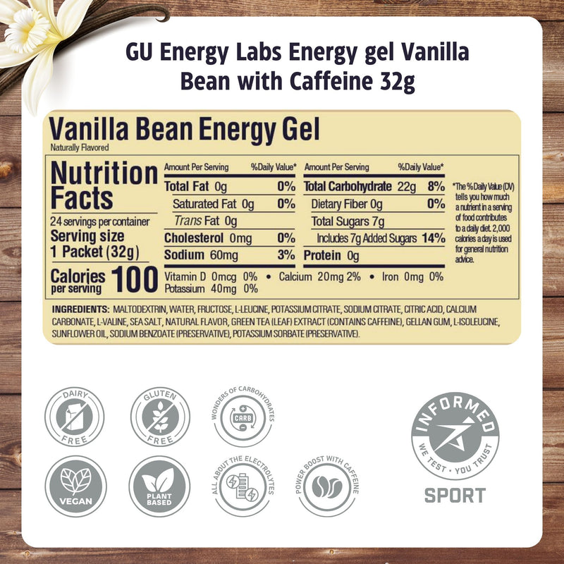 Load image into Gallery viewer, GU Energy Gel Vanilla Bean with Caffeine (32g)