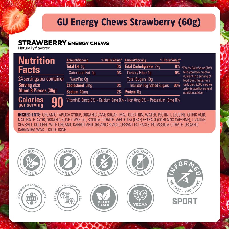 Load image into Gallery viewer, GU Energy Chews Strawberry (12 x 60g)