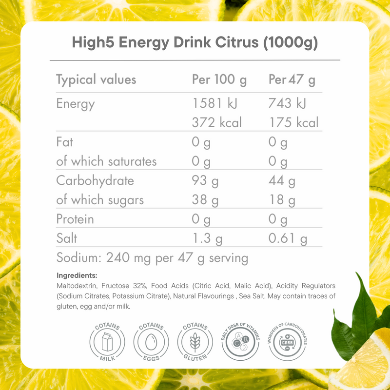 Load image into Gallery viewer, High5 Energy Drink Citrus (1000g)