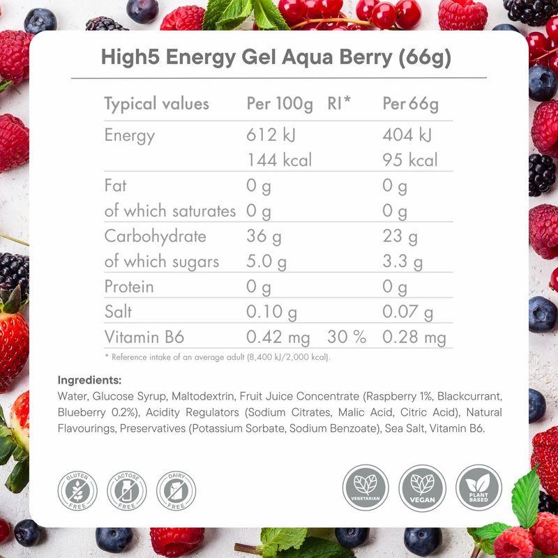 Load image into Gallery viewer, High5 Energy Gel Aqua Berry (20x66g)