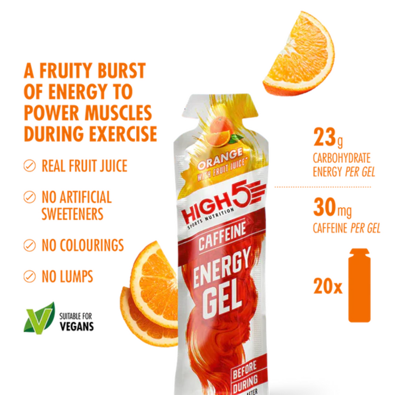 Load image into Gallery viewer, High5 Energy Gel Caffeine Orange (20 x 40g)