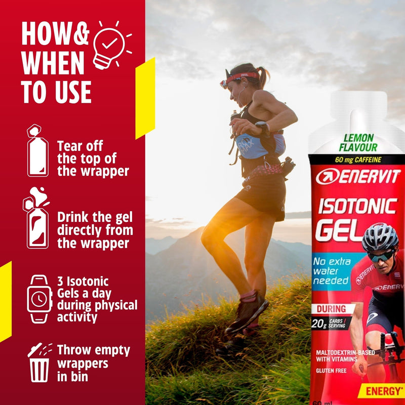 Load image into Gallery viewer, Isotonic Gel with Caffeine Lemon (60ml) Usage Instructions