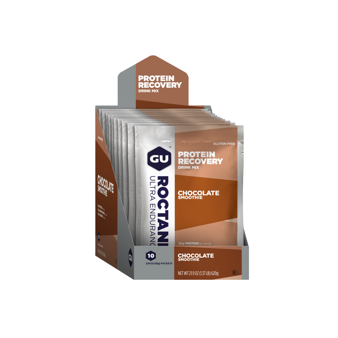 GU Energy Roctane Recovery Protein Drink Chocolate Smoothie (10 x 65g)